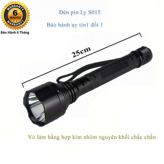 Đèn Pin - Đèn Pin Chiếu Sáng Sạc Điện Cầm Tay S015- KAW-D8 Thiết Kế Vỏ Nhôm Nguyên Khối, Sơn Chống Gỉ, Pin Cực Trâu, Chiếu Cực Xa, Chống Thấm Nước