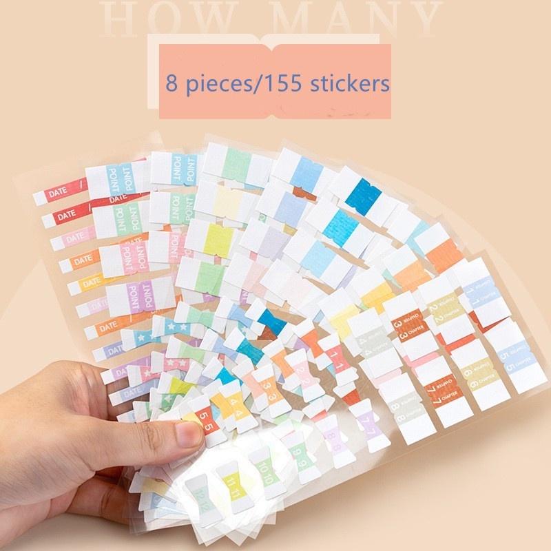 Set 8 tờ giấy ghi chú nhiều màu sắc phong cách Retro
