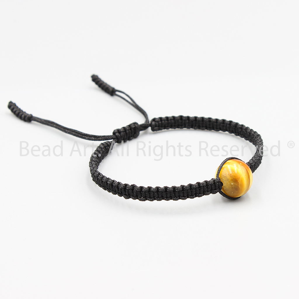 Vòng Tay Thắt Dây Thủ Công Phối Đá Mắt Hổ Vàng Tự Nhiên 10MM, Hợp Mệnh Thổ, Kim, Vòng Tay Phong Thuỷ, Chuỗi Hạt - Bead Art