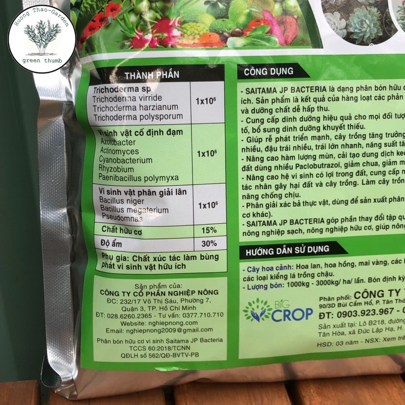 Phân Bón Hữu Cơ Vi Sinh Saitama-Trichoderma túi 1kg