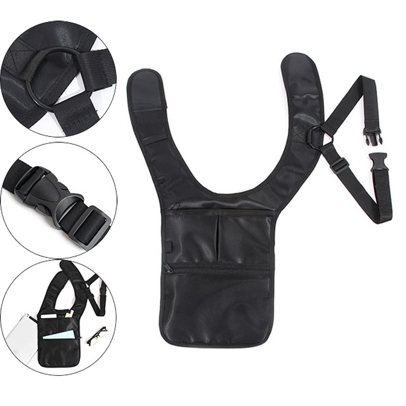 Outdoor Underarm Shoulder Bag Black Wallet Portable Backpack for Shopping Left