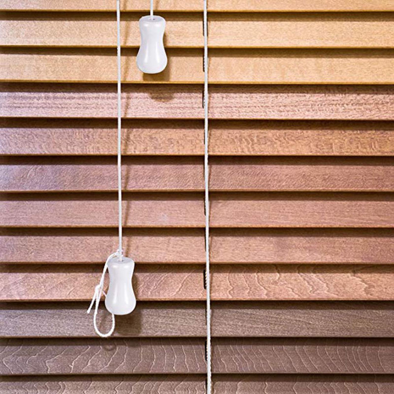 Brown Braided Lift Shade Cord Wood Pendant for Aluminum Blind Shade