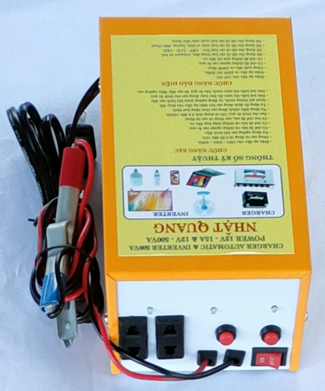 SẠC BÌNH  ẮC QUY 12V-15A -380W VÀ ĐẢO ĐIỆN