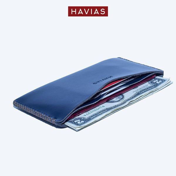 Hình ảnh Ví da Opmo Handcrafted Wallet HAVIAS - Xanh Navy