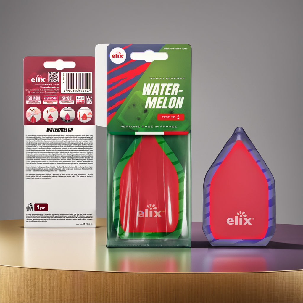 Giấy thơm  treo Ô tô Elix Tulip - Hương Watermelon (Dưa hấu, dịu nhẹ, ngọt ngào)