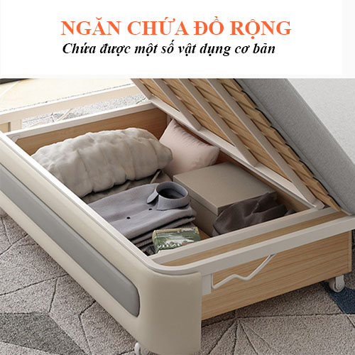 Ghế sofa giường đa năng gấp gọn có ngăn chứa đồ tiện lợi sang trọng, giường sofa thông minh tặng kèm gối trị giá 500k