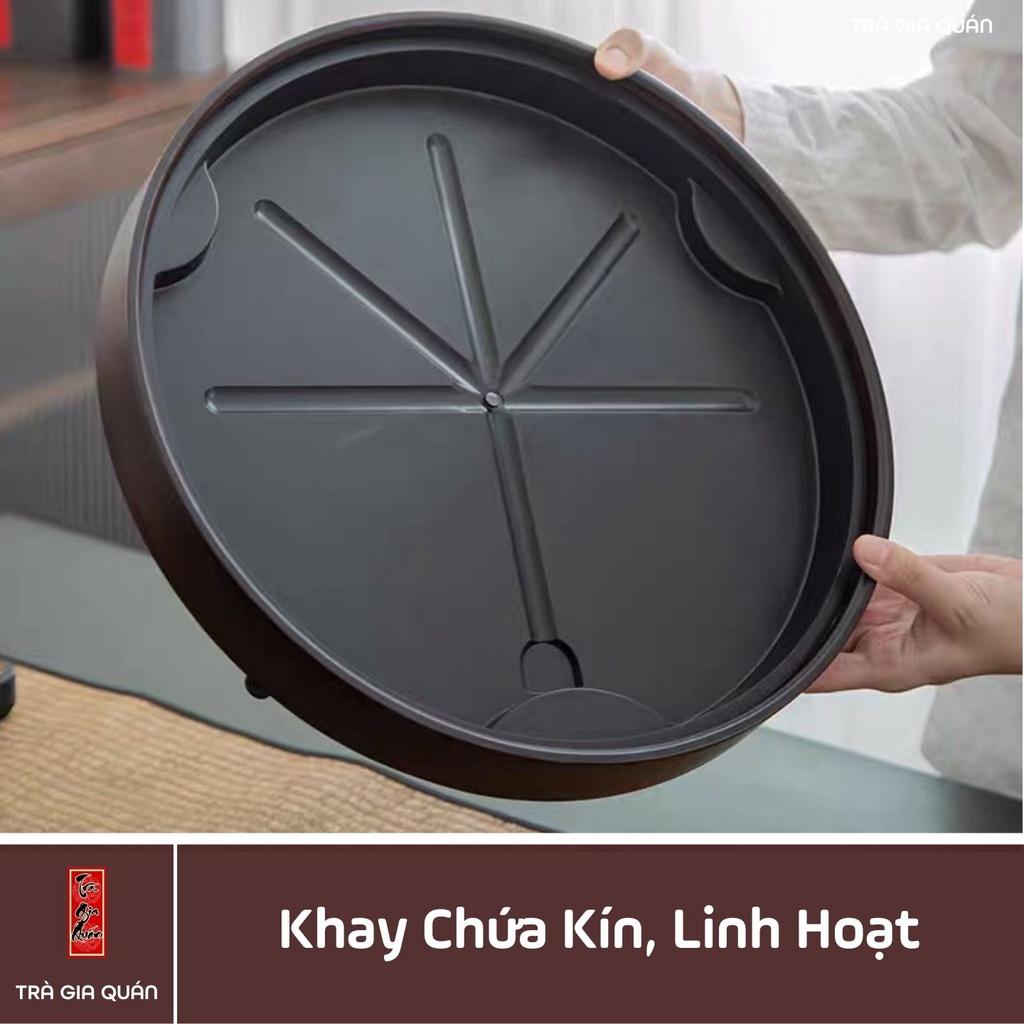 KT 64 Khay Trà Tre Cao Cấp Hình Tròn 3 Kích Thước