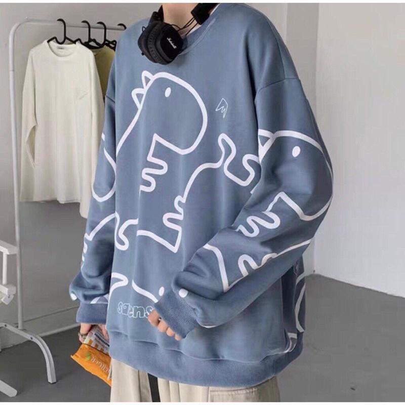 Áo Sweater Chất Nỉ Ngoại Bông Dày Dặn_Áo Form Rộng Dài Tay Phồng_Chất Vải Mịn Không Xù Lông_Form Unisex Nam Nữ Ok
