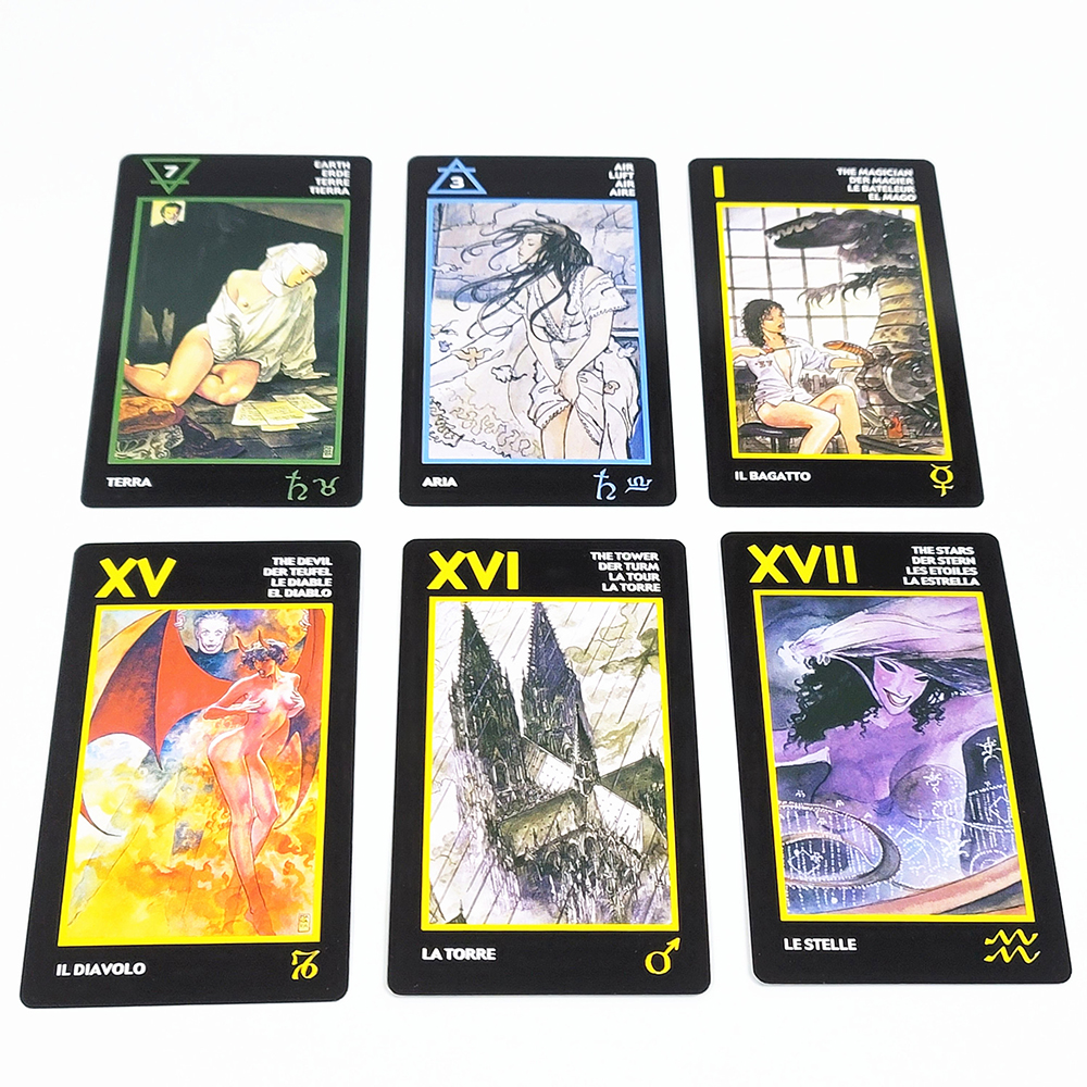 Bộ Bài Manara Tarot 78 Lá Bài 7x12 Cm Tặng Đá Thanh Tẩy