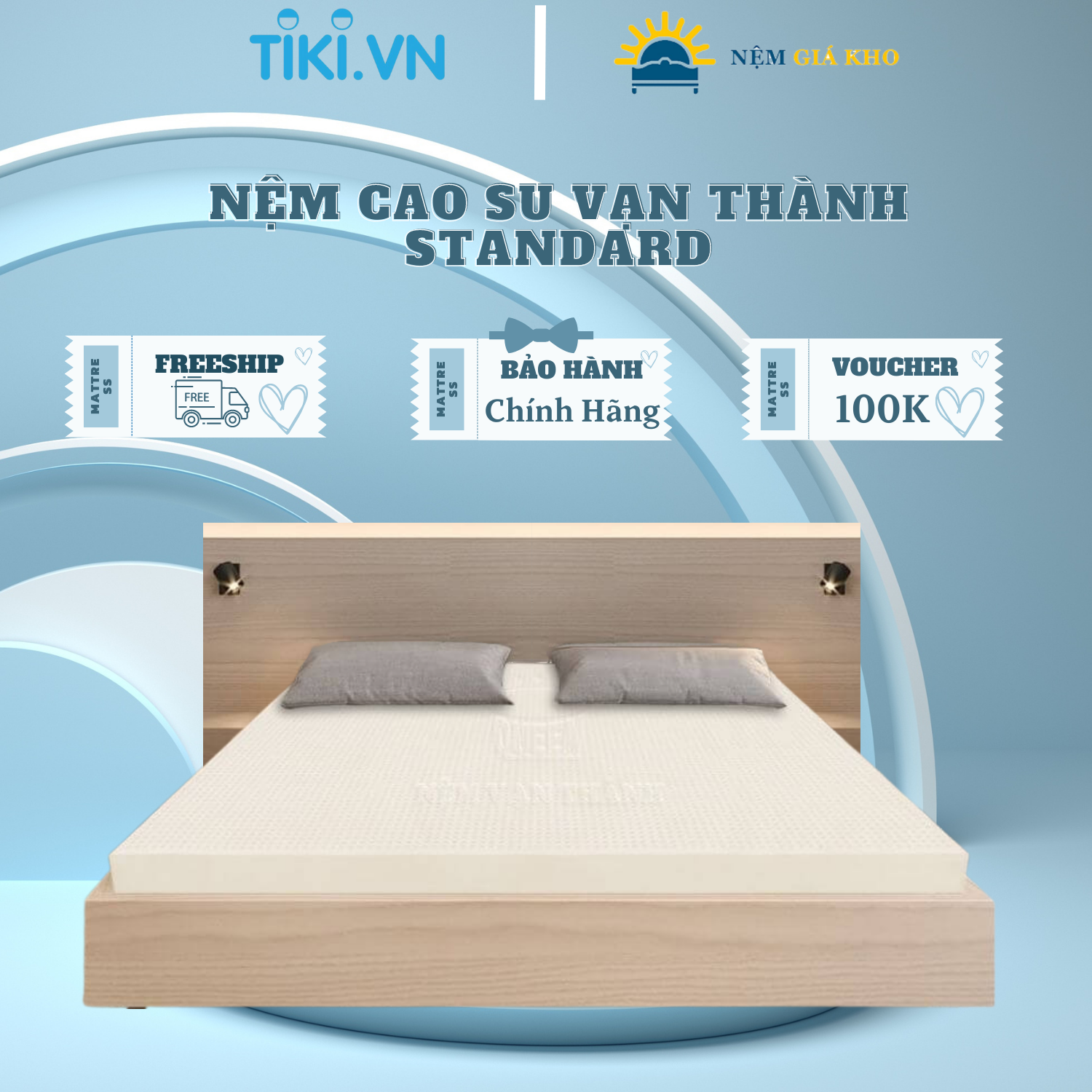 Nệm Cao Su Vạn Thành Standard VTCS1210 (120 x 200 x 10 cm)