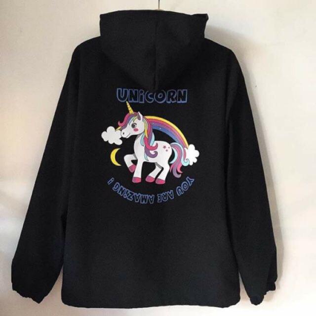 Áo khoác dù nam nữ in ngựa con dễ thương