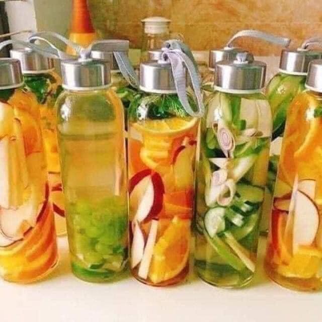 BÌNH THỦY TINH TRONG SUỐT 500ML DETOX - HT