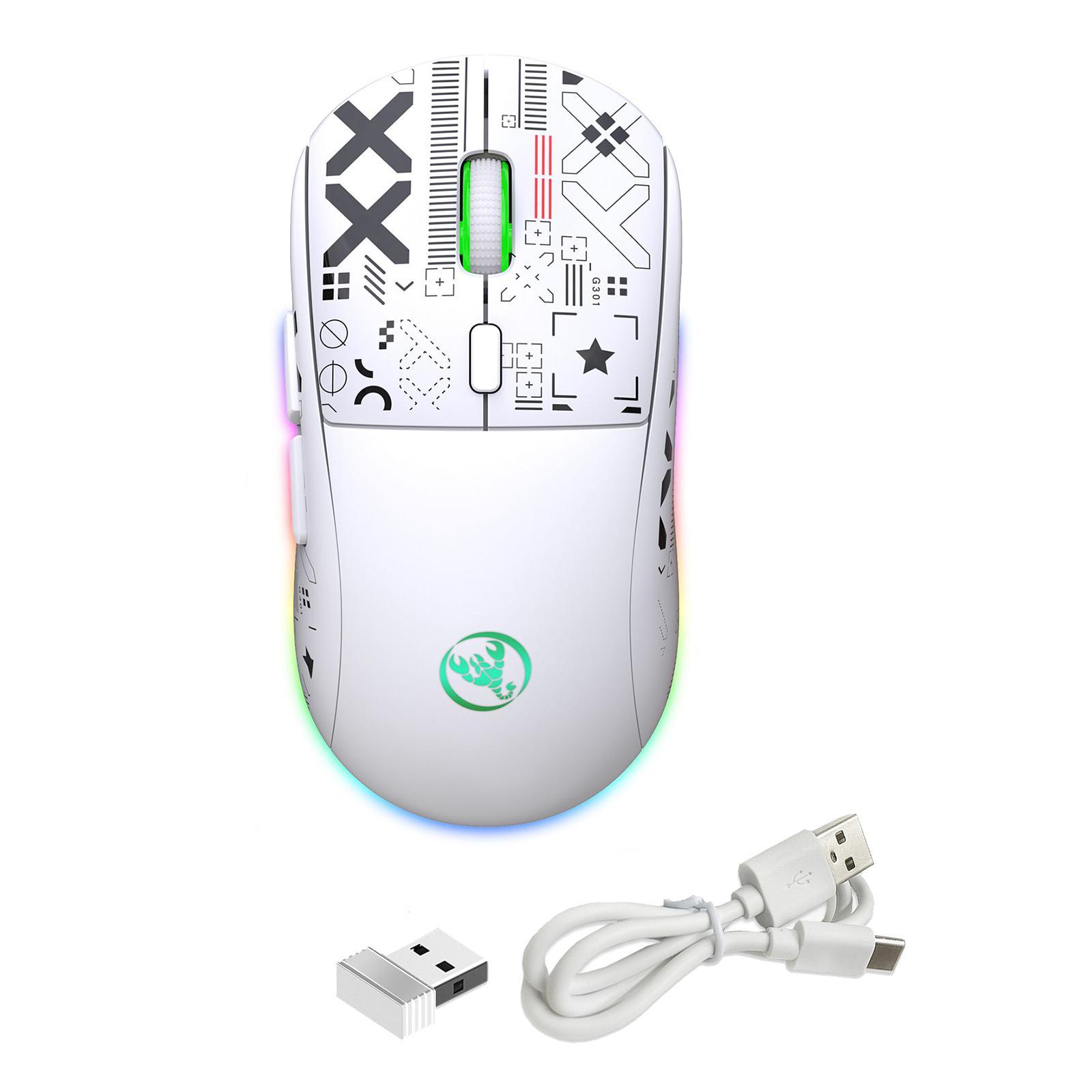 2.4G Mouse Gaming Mouse Triple Mode with USB Receiver Ergonomic 3600 DPI Cordless Optical Mouse for PC Laptop Gamer
