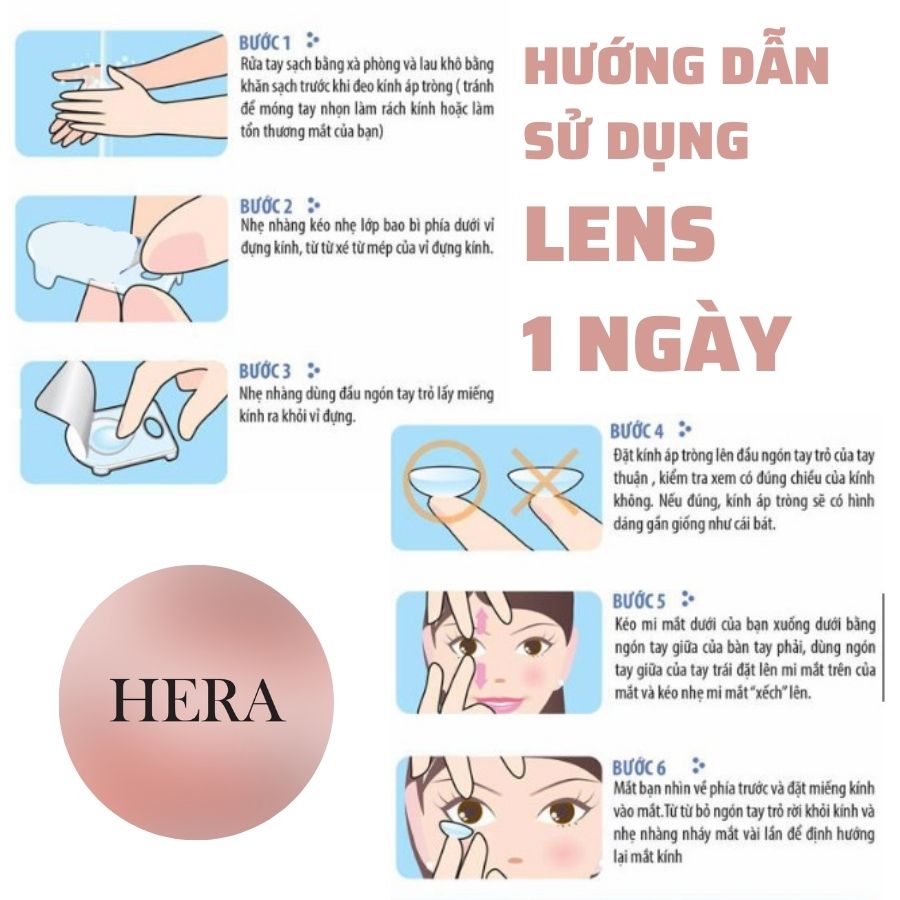 Kính Áp Tròng Hera Nâu Mật Ong Không Độ HONEY BROWN Nhập Khẩu Hàn Quốc Lens Không Cận 1 Ngày