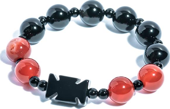 Vòng Chuỗi Mân Côi mã não đen mix mã não đỏ 10mm AGA02 - VIETGEMSTONES