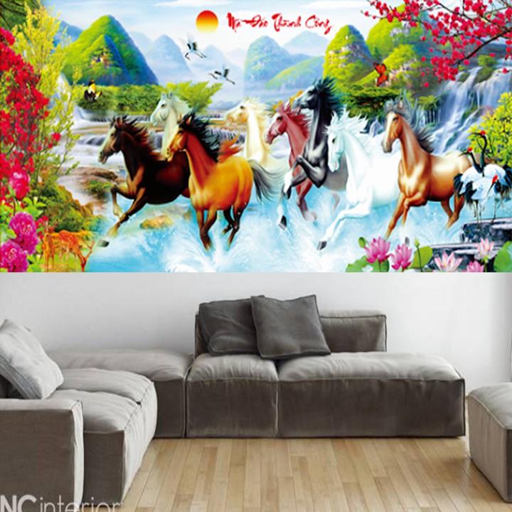 Tranh thêu mã đáo thành công X8275 - kích thước: 148 * 63cm.