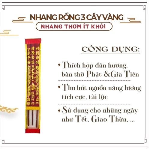 Nhang Rồng 3 Cây Vàng 4 Tấc Hàng Mã Thiên Lộc