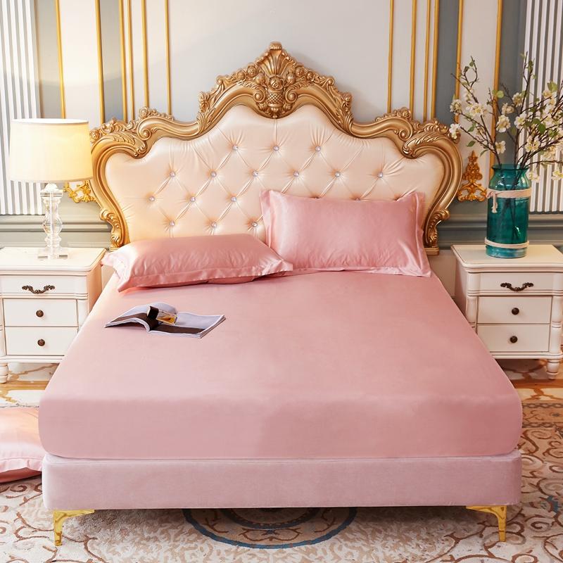 Cao Cấp Lụa Satin Trang Bị Bedsheet Áo Gối Màu Trơn Thun Bọc Nệm Nhà Chăn Ga Giường Matress Bao