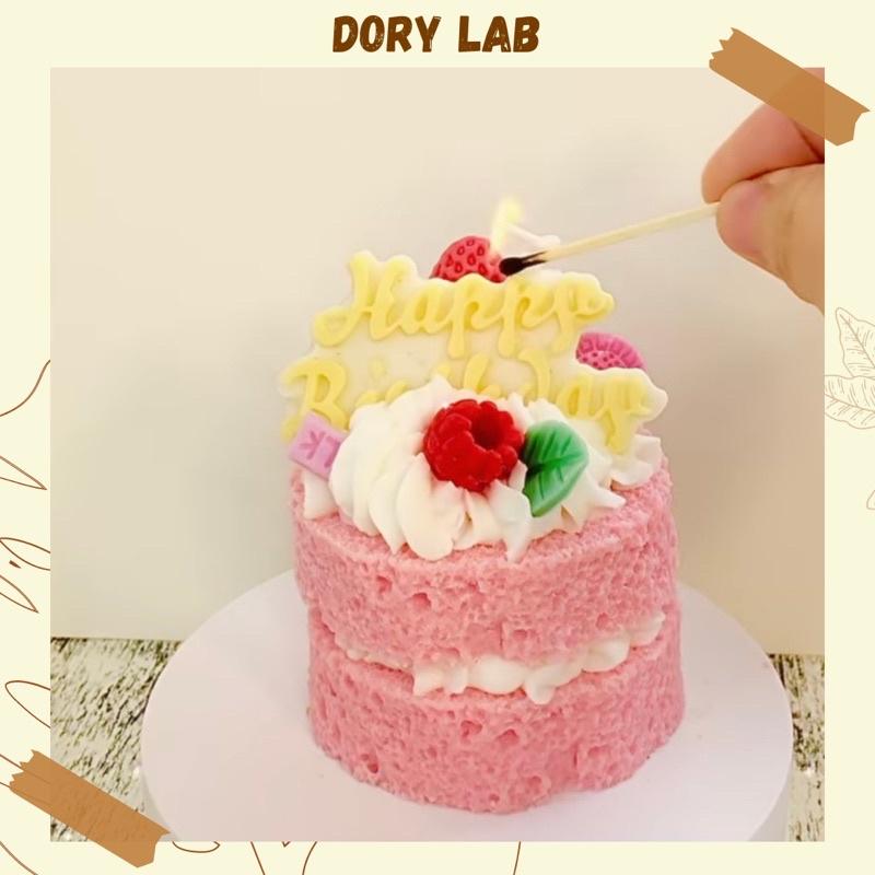 Nến Thơm Bánh Kem 2 Tầng HPBD Trái Cây Màu Sắc - Dory Lab