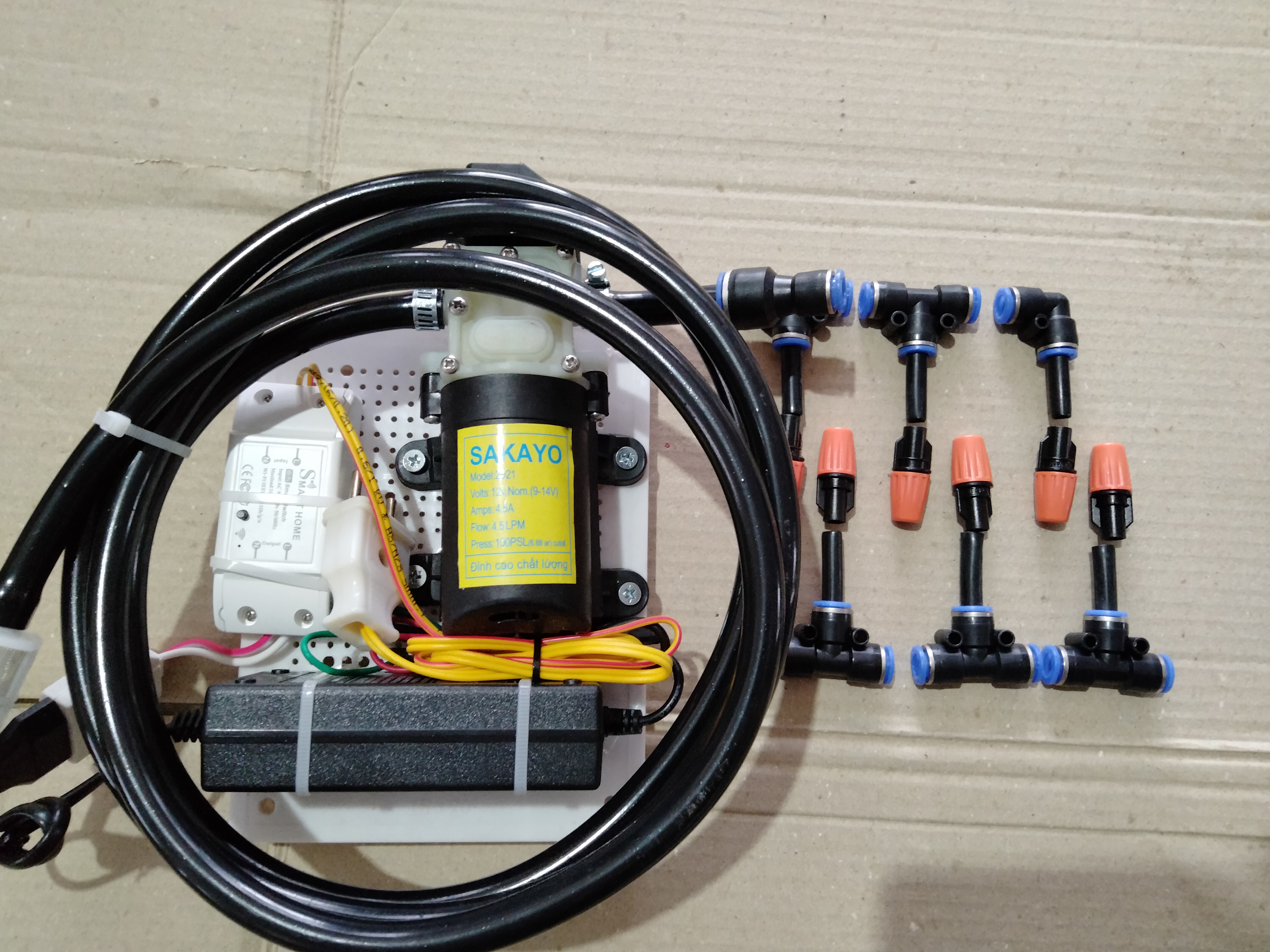 Bộ phun sương tưới lan 5 béc 10m dây