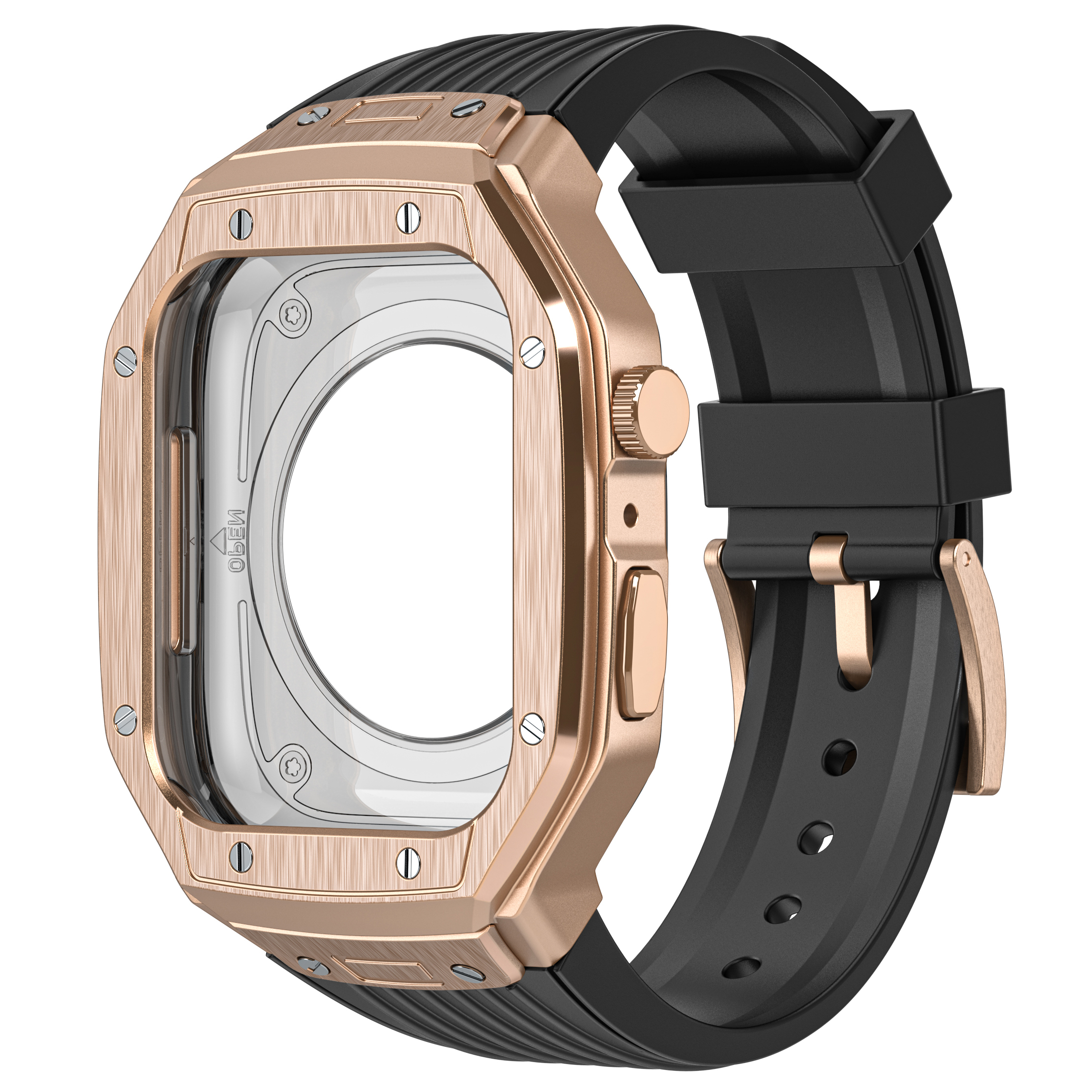 Ốp Case tích hợp dây đeo Vỏ Kim Loại bảo vệ cho Apple Watch Series 4/5/6/SE/7/8/9/SE2 Size 44mm/45mm - Hàng Nhập Khẩu