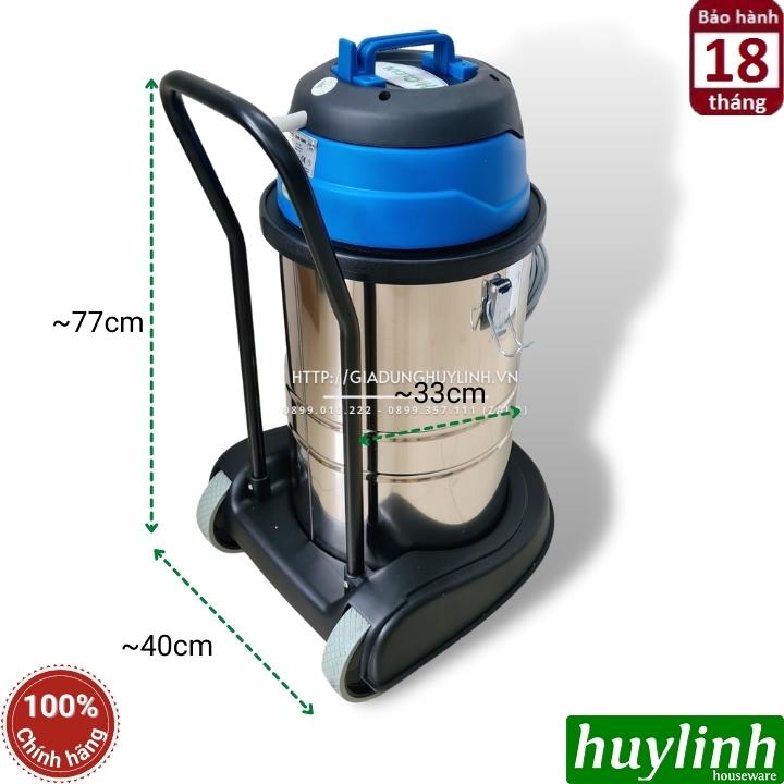 Máy hút bụi công nghiệp HiClean HC40CE - Dung tích 40 lít - Công suất 1600W - Hút khô và Ướt - Hàng chính hãng