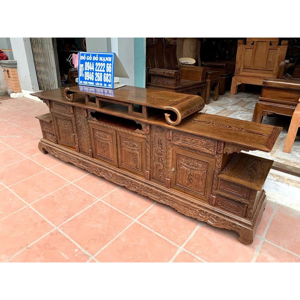 Kệ vòi voi gỗ mun đuôi công