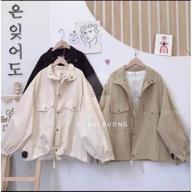 Áo khoác kaki oversize dáng siêu to khổng lồ K01A, kèm ảnh thật trong phần phân loại
