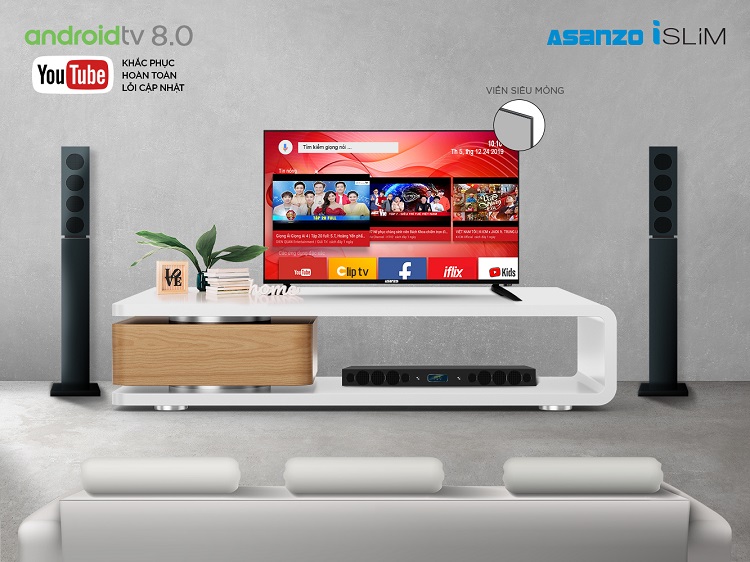 Smart Tivi Asanzo 43 inch 43SL600 - Android TV, Wifi, Youtube - Hàng chính hãng