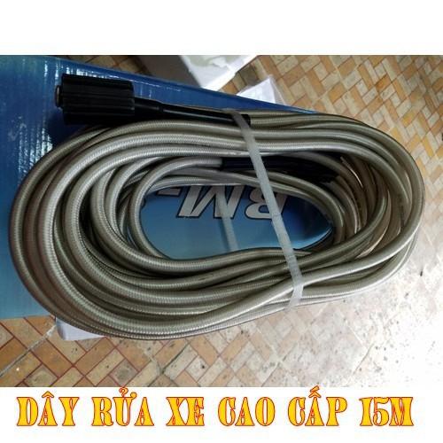 Dây rửa xe áp lực cao cao câp 15m - Dây máy rửa xe dây có khớp nối ren trong thuận tiện - DRX = 15m