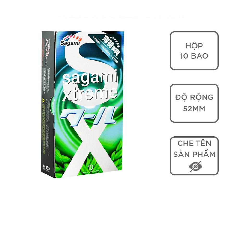 Bao Cao Su Mát Lạnh Hương Bạc Hà Sagami Spearmint Siêu Mỏng