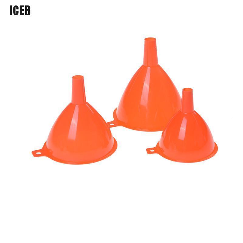 iceb 3Pcs Plastic Funnel Kitchen Home Tool Lab Car Gadget Liquid Water Oil Fill Tools