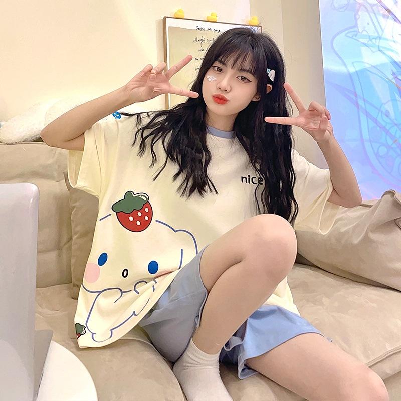 Đồ Bộ Cộc Hè Mới 2023 Mặc Nhà, Bộ Ngủ Ngắn Họa Tiết Vải Mềm Mại CCTT12