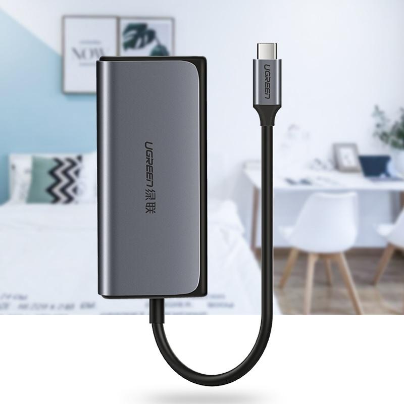 USB TYPE -C To LAN 100/1000 Kèm HUB USB 3.0 50252 | HUB 3 Cổng | Tốc độ Internet Lan: 10/100/1000Mbps