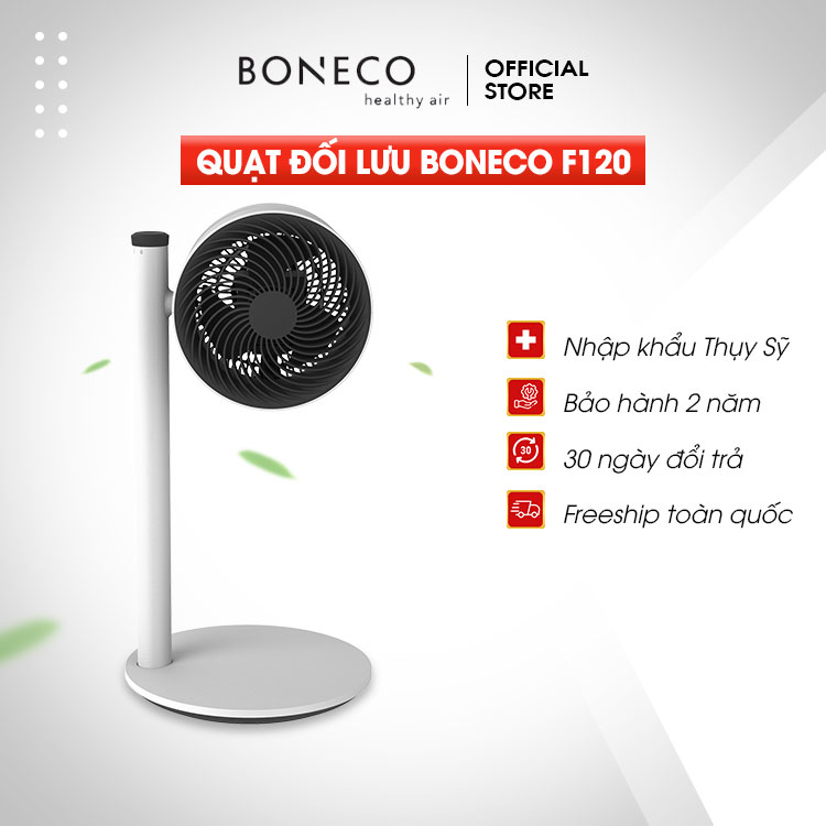 Quạt Đứng Đối Lưu Không Khí BONECO F120 Điện 220V, Nhỏ Gọn Để Phòng Ngủ, Cắm Điện Trực Tiếp, Điều Khiển Cơ Trên Thân Quạt, Kết Hợp Với Điều Hoà Làm Mát Phòng- Hàng Chính Hãng