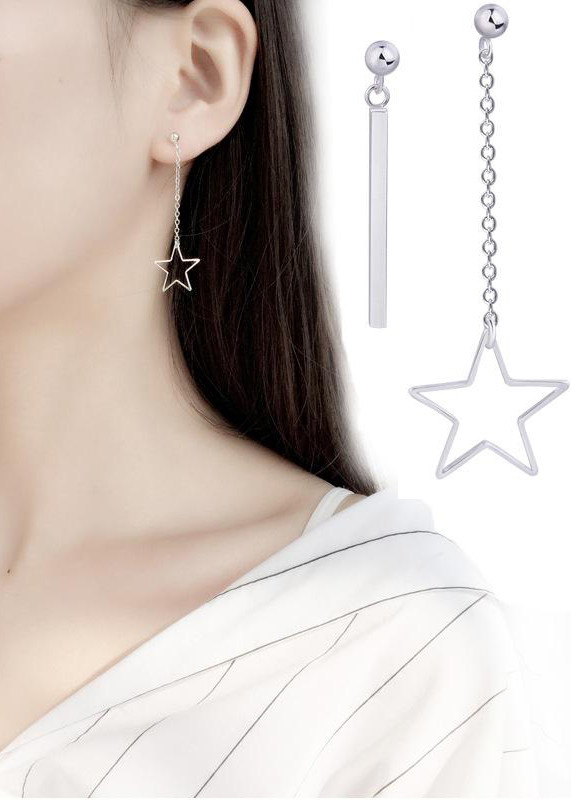 Bông tai nữ 
hình ngôi sao năm cánh không đối xứng đơn giản