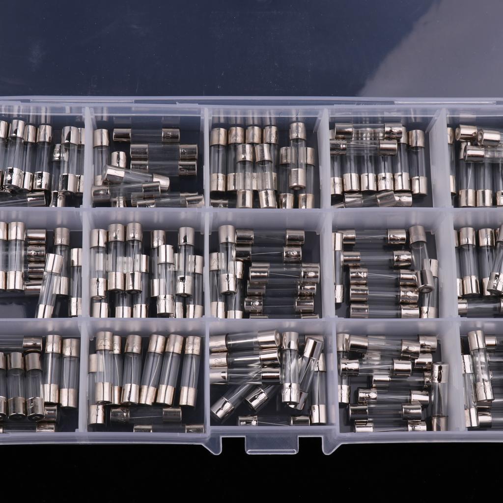 15*10 Pcs 5*20mm Quick Blow Glass Tube Fuse Assortment Kit Fast-blow