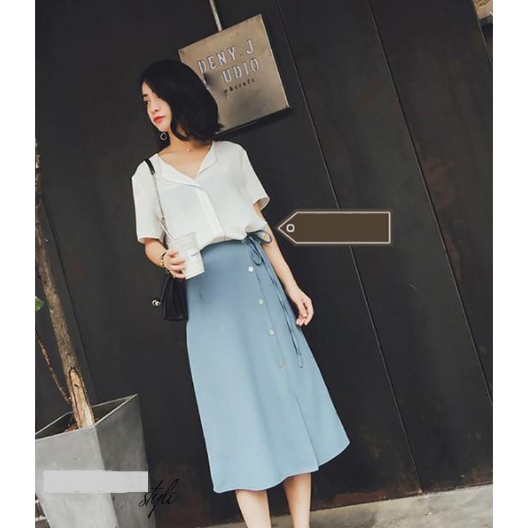 Chân Váy Phối Nút Fashion