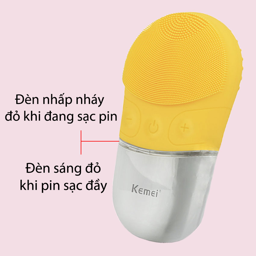 [ THANH LÝ NEW ] Máy rửa mặt Kemei KM-1070 điều chỉnh 15 mức độ làm sạch da gấp 8 lần thúc đẩy nhanh quá trinh hấp thụ dưỡng chất, loại bỏ da chết thích hợp sử dụng cho tất cả loại da