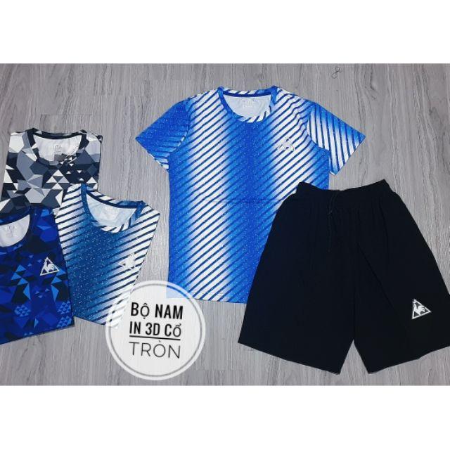 BÁN SỈ BỘ THỂ THAO NAM IN NHIỆT 3D CỔ TRÒN