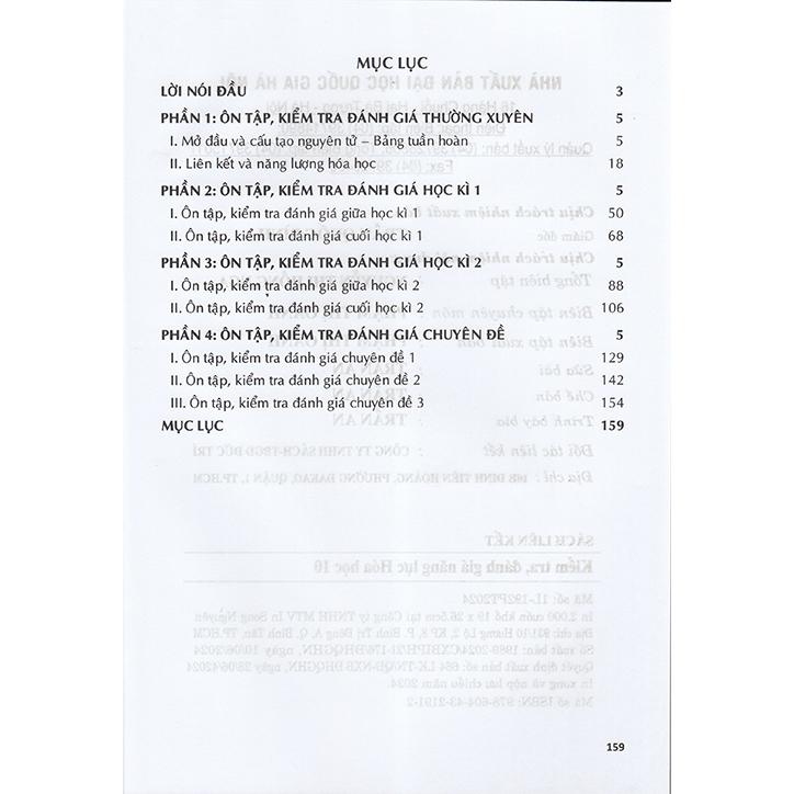 Sách - Kiểm tra, đánh giá năng lực Hóa học 10