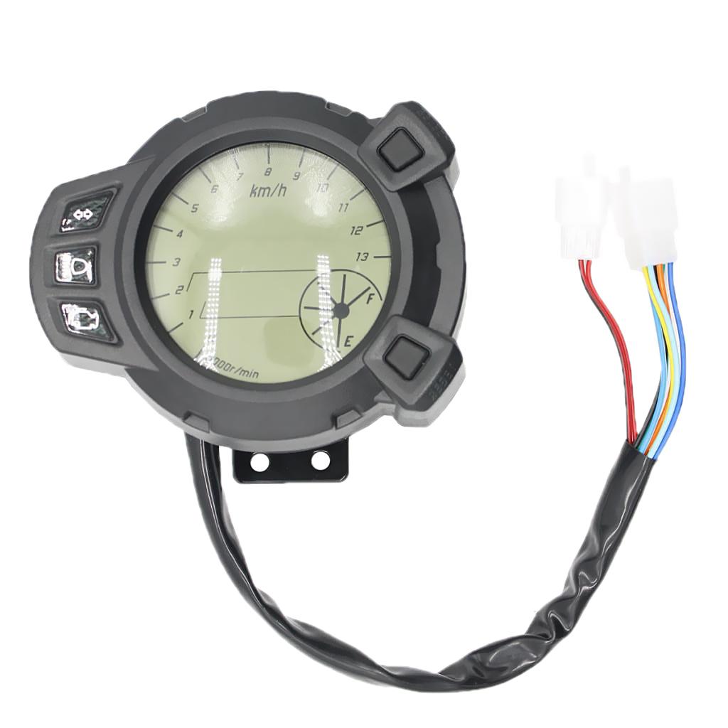 7 Color 12V Motorcycle LCD Digital Speedometer Odometer Tachometer Gauge