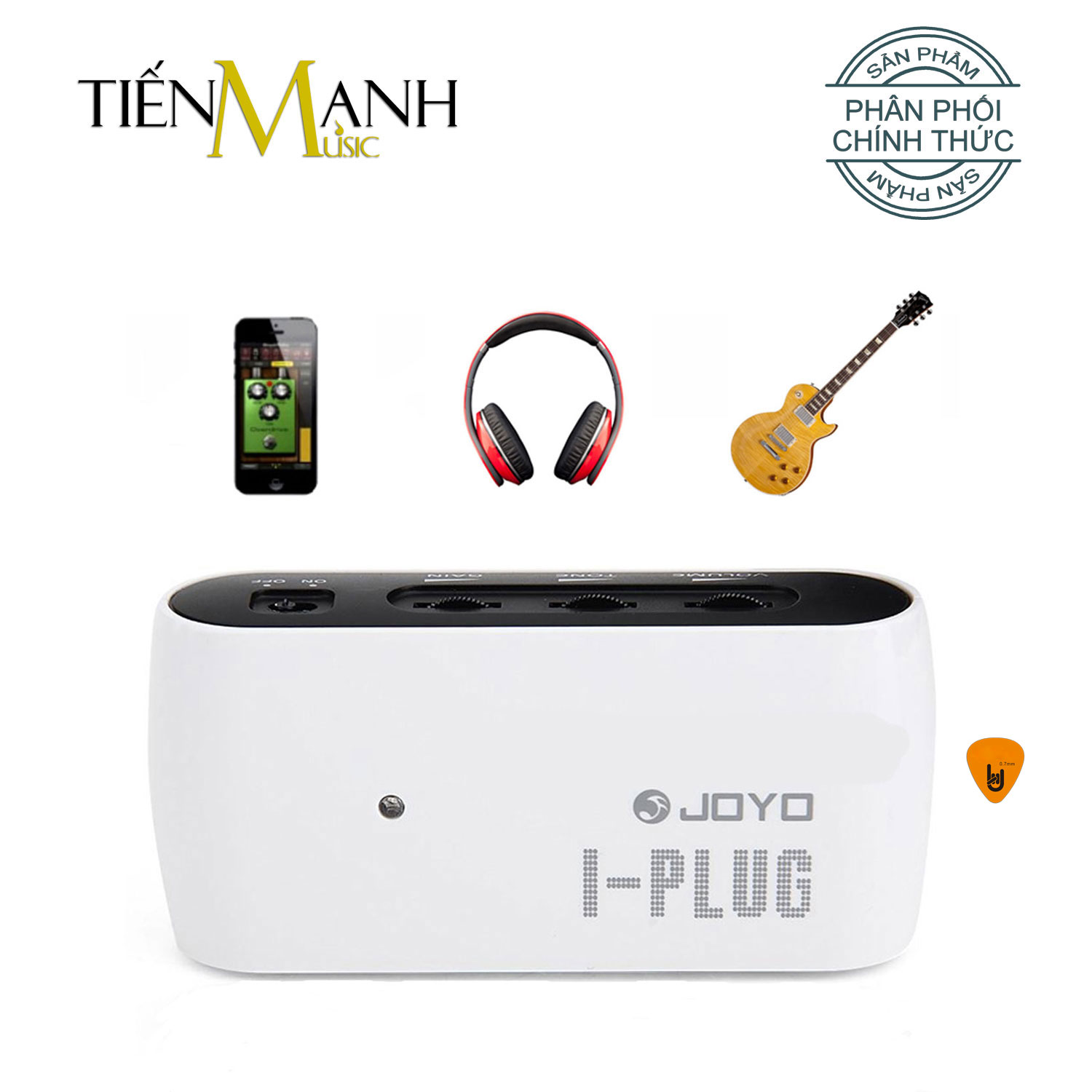 Soundcard Thu Âm, LiveStream Cho Guitar Kết Nối Điện Thoại, Smartphone Joyo I-Plug iRig Interface Hàng Chính Hãng - Kèm Móng Gẩy DreamMaker