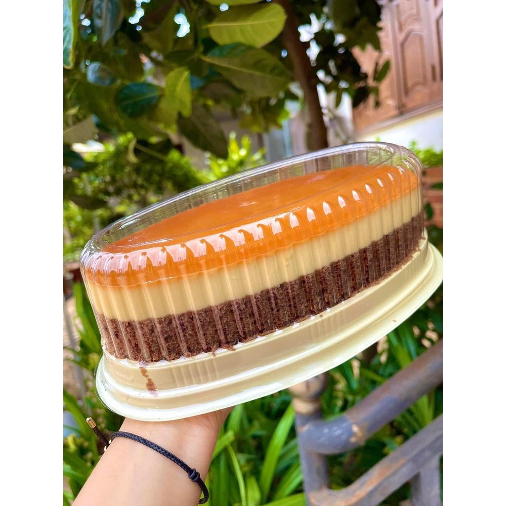 F70 - Sét 50 Hộp oval đế đen F70 đựng Flan chesse, rau câu 3D, bánh mì hoa cúc vừa khuôn D8