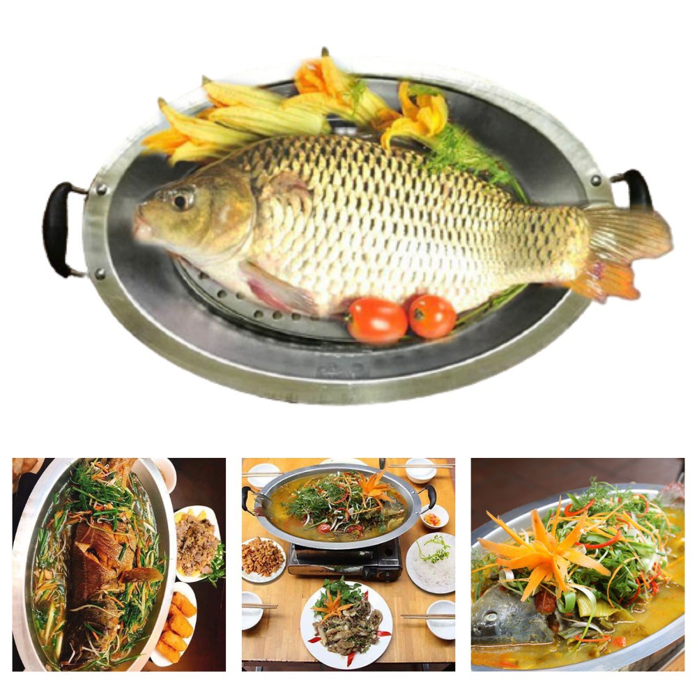 Khay lẩu cá ️️ Khay lẩu cá chép om dưa dùng được tất cả các loại bếp nhiệt bếp từ, bếp ga , điện