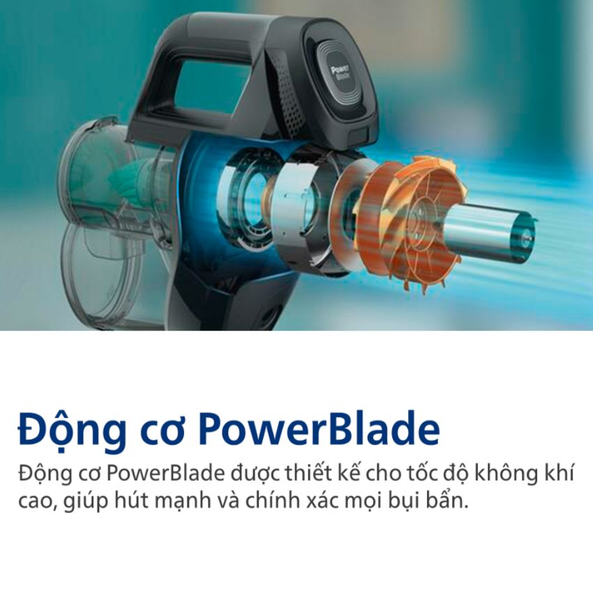 Máy hút bụi cầm tay không dây dạng cán 3 trong 1 SpeedPro Aqua thương hiệu Philips FC6729/82 - Hàng Chính Hãng