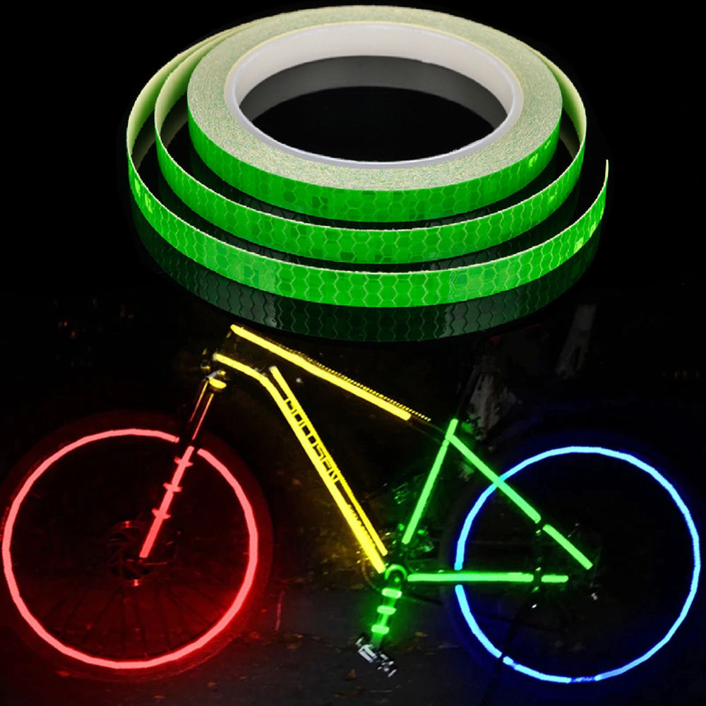 Cuộn băng keo phản quang 8 MÉT HATSU-BD08 dán trang trí xe đạp, xe máy, xe ô tô - Băng dính/ miếng dán decal phản quang cảnh báo an toàn ban đêm