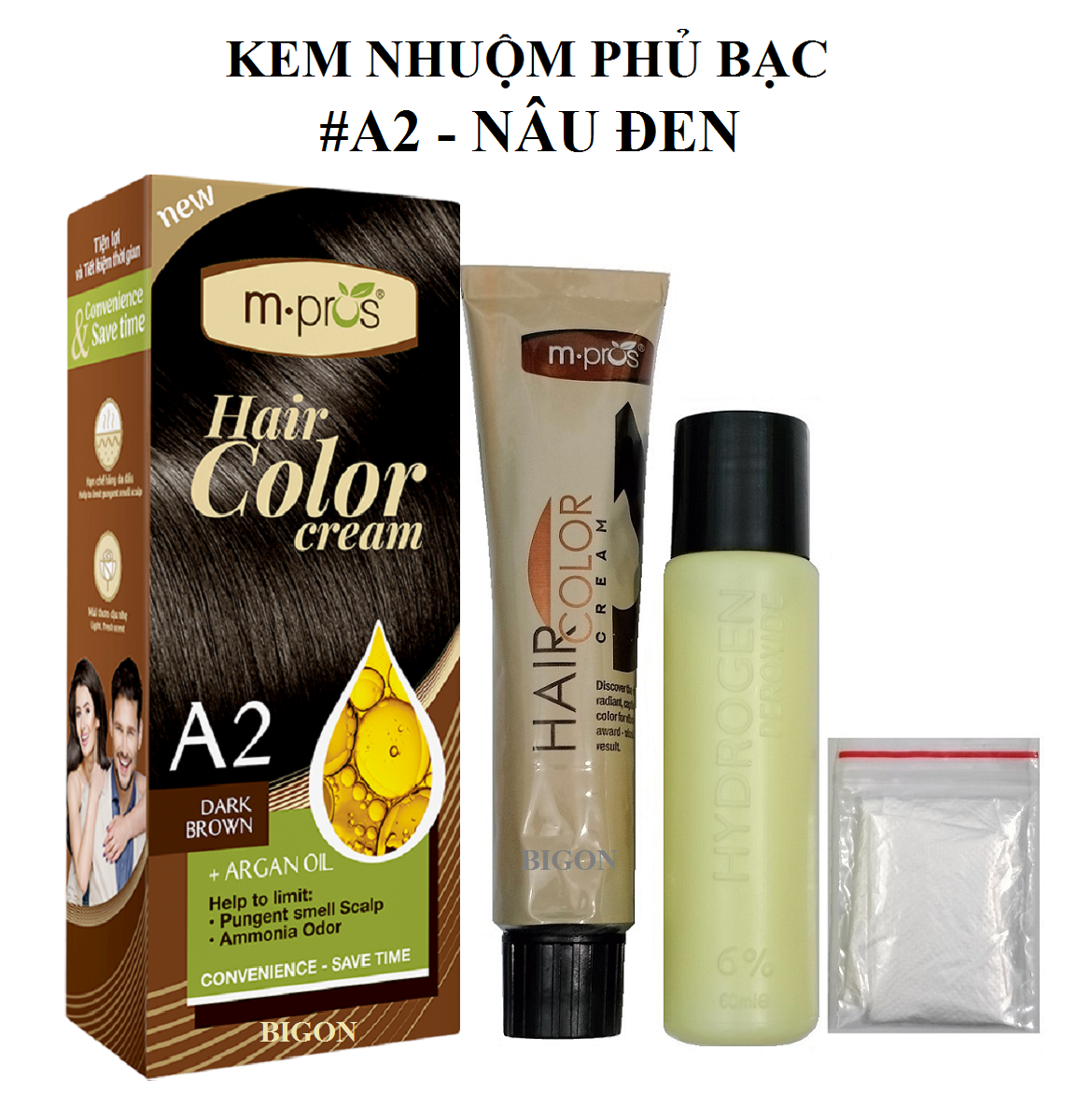 Kem Nhuộm Phủ Bạc M.Pros A2 - Nâu Đen