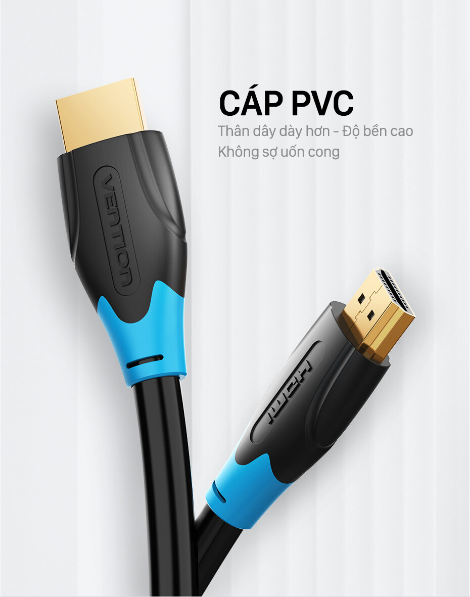 Cáp HDMI chuẩn 2.0 chất lượng  4K 60Hz Vention dây cáp HDMI tốc độ cao chuyên dụng dành cho 1080P 3D TV LCD/màn hình máy chiếu PS4/Xbox/Máy tính/Laptop - Hàng chính hãng