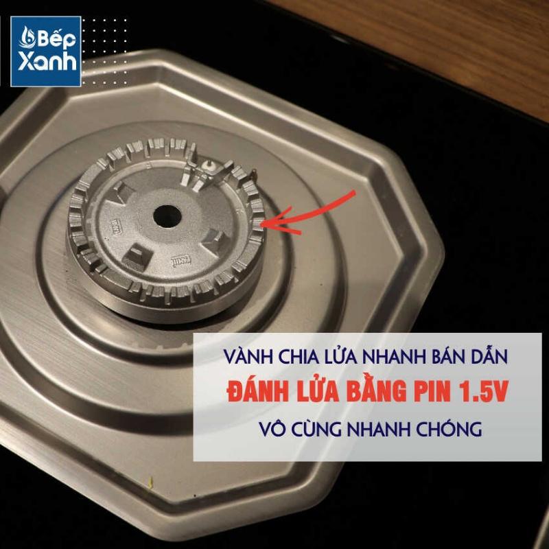 Bếp gas âm 3 gas Malloca AS 9603B - Hẹn giờ, Ngắt gas tự động - Hàng Chính Hãng